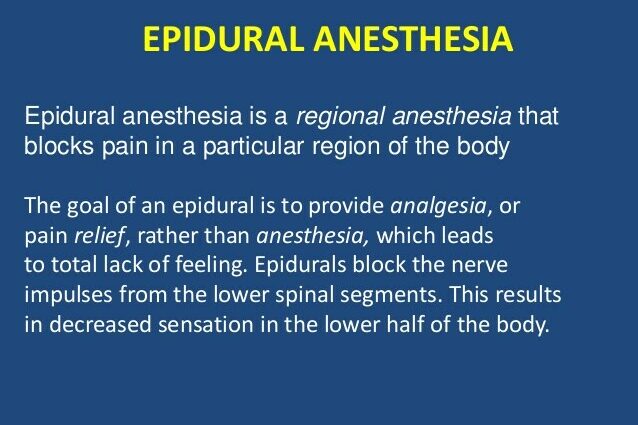 Definición de anestesia epidural