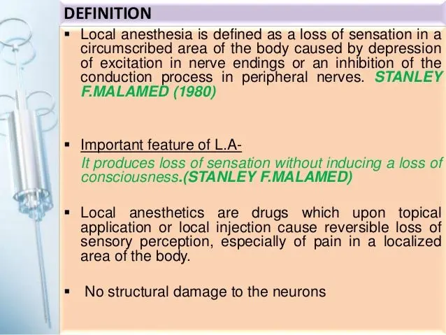 Definition of local anesthesia