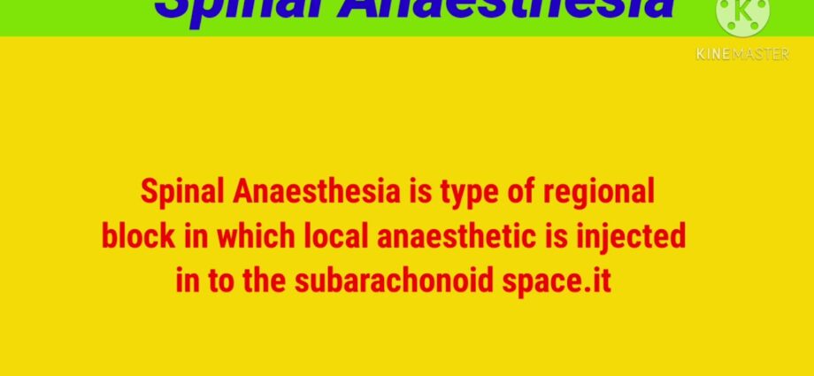 Definición de anestesia espinal