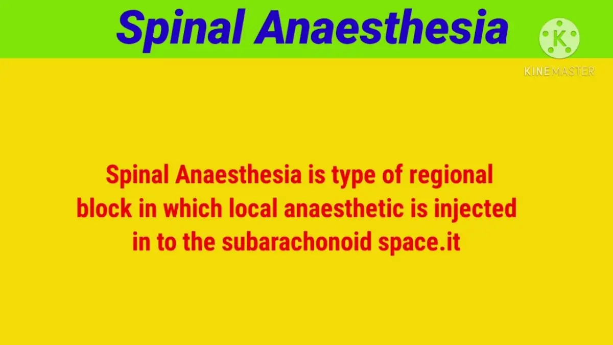 Definition of spinal anesthesia