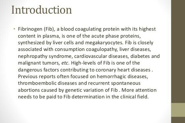 Determination of fibrinogen in the blood