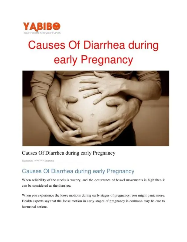 Diarrhea during early pregnancy