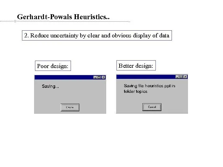 Display screens to eliminate uncertainty