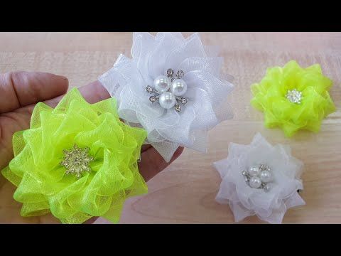 DIY organza flowers: master class. Video