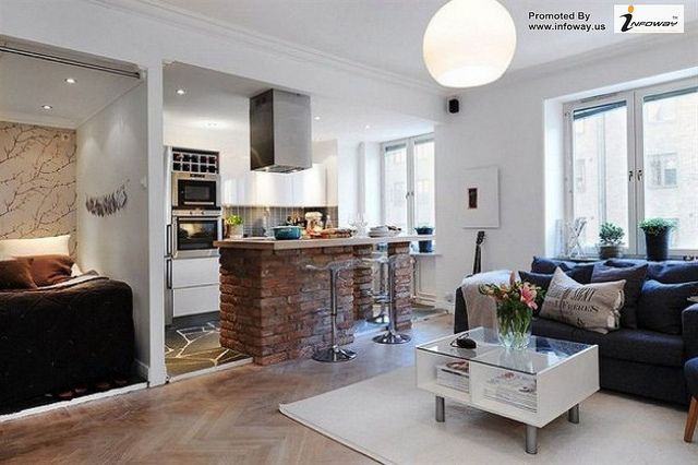 Do-it-yourself apartment interior, studio apartment interior design, kitchen interior