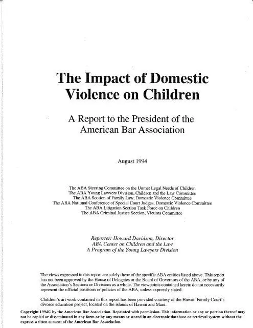 Domestic Violence Law: How It Will Affect Children