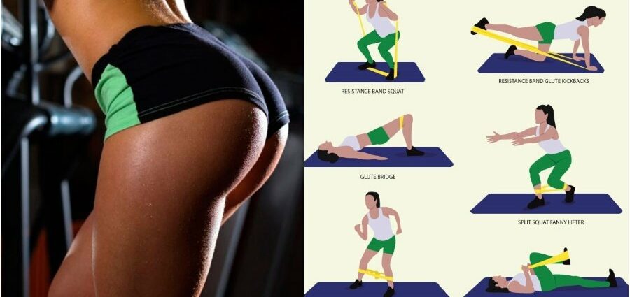 Exercises with elastic bands for firm buttocks with the Pin Twins