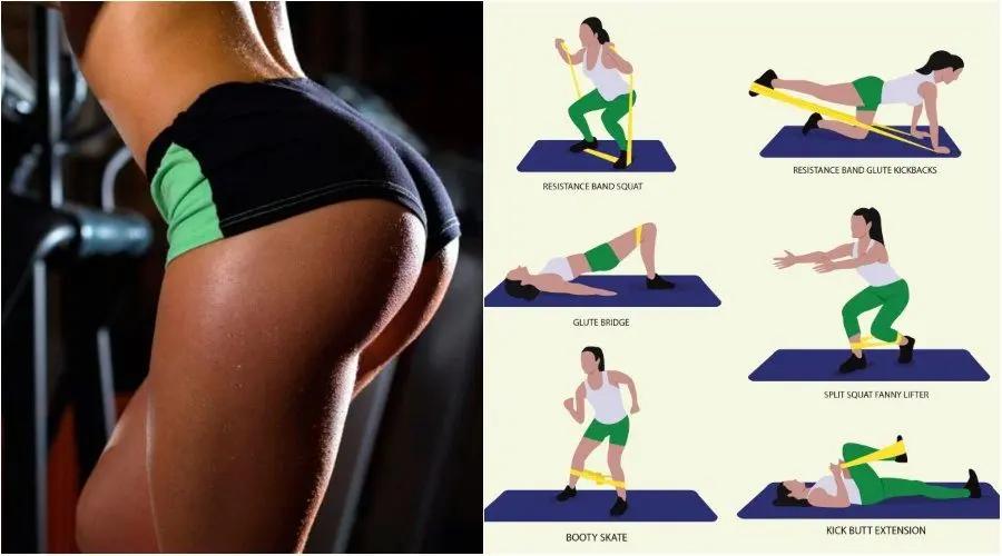 Exercises with elastic bands for firm buttocks with the Pin Twins
