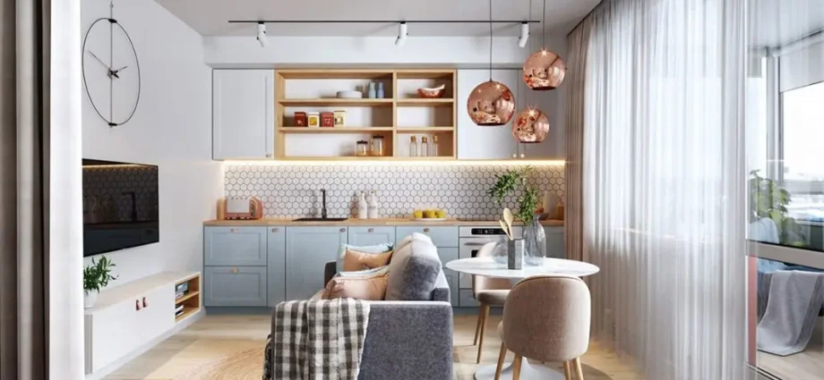 Fashionable apartment interior, budget decor