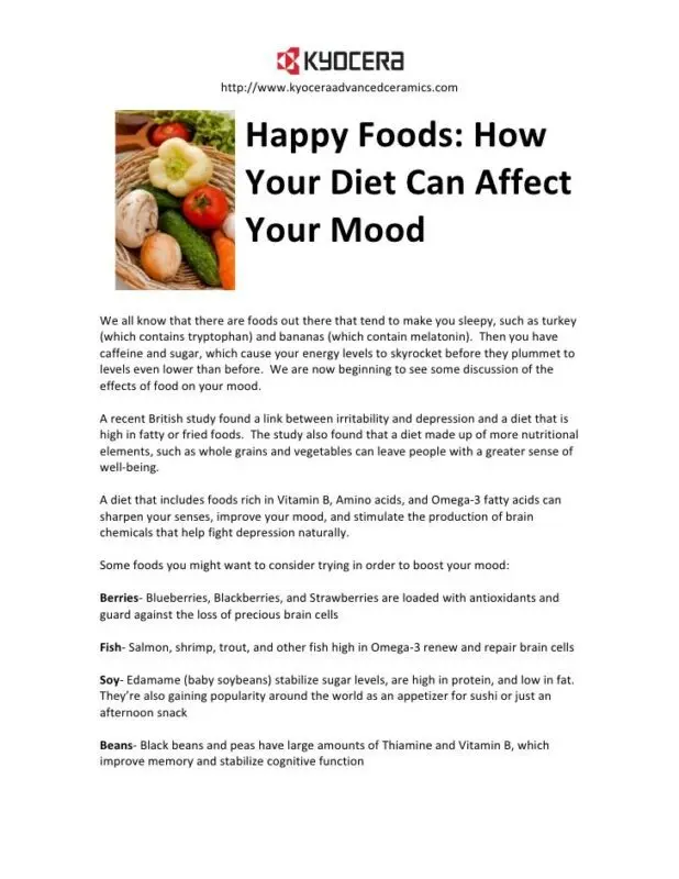 Foods that lower our mood and make us unhappy