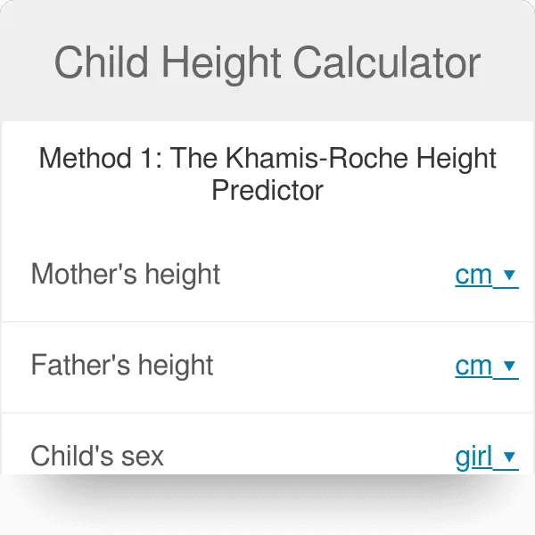 Formula that will show how tall your child will be