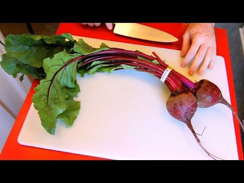 Fresh beetroot salad: tops and roots. Video