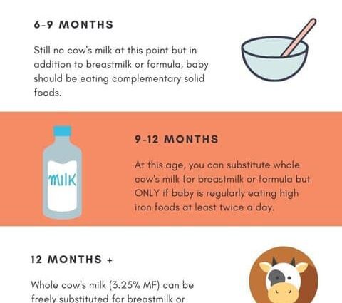 From how many months you can give cereal to a child in cow&#8217;s milk: tips