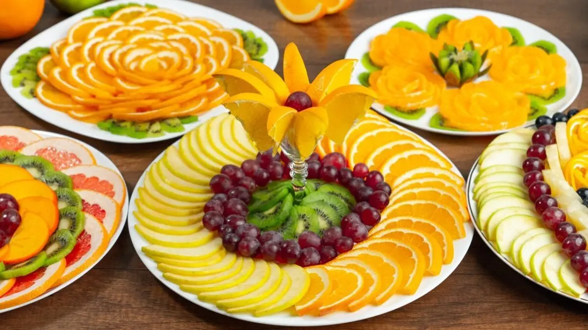 Fruit slices for a festive table. Video tutorial