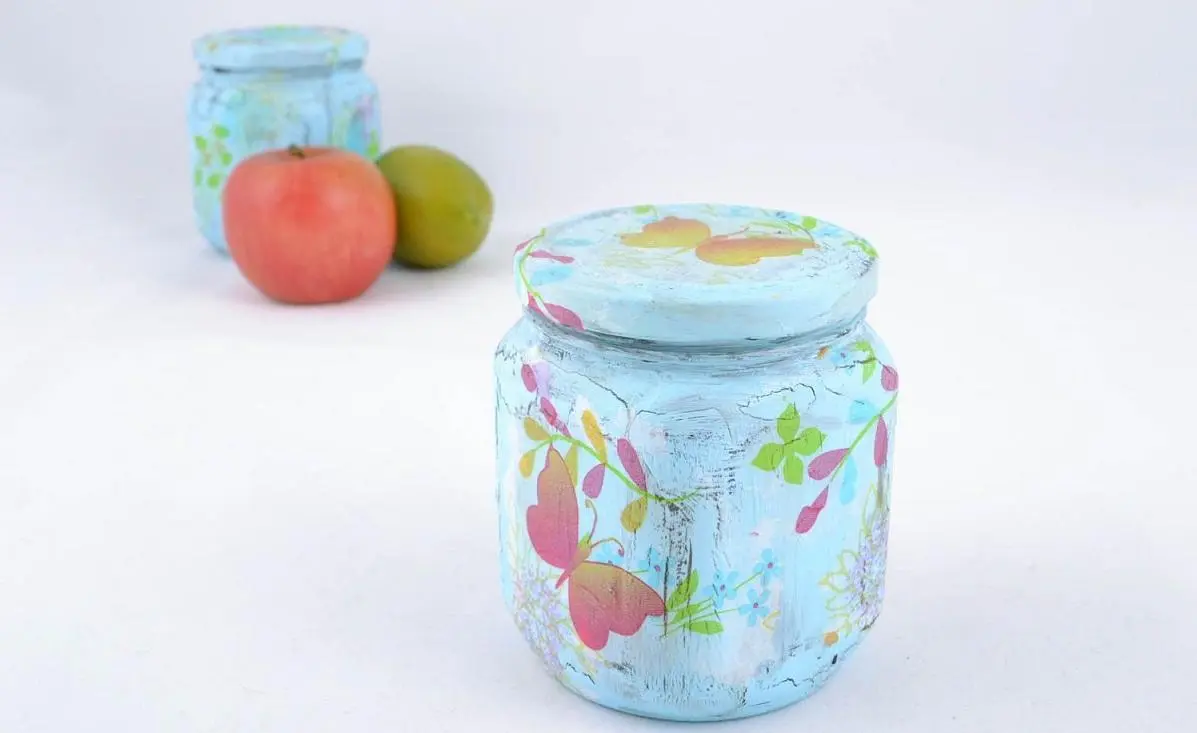 Glass jar decoupage: master class. Video