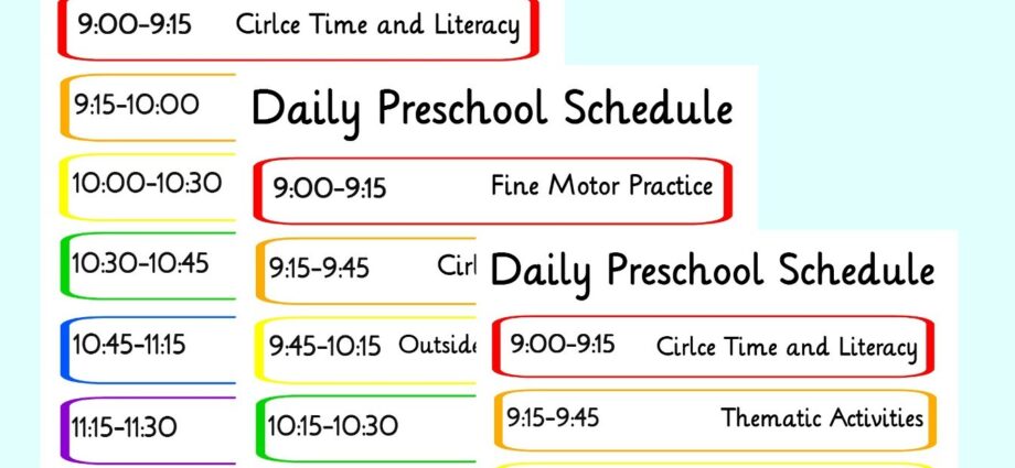 Groups of short-term stay in kindergarten for a child: daily regimen