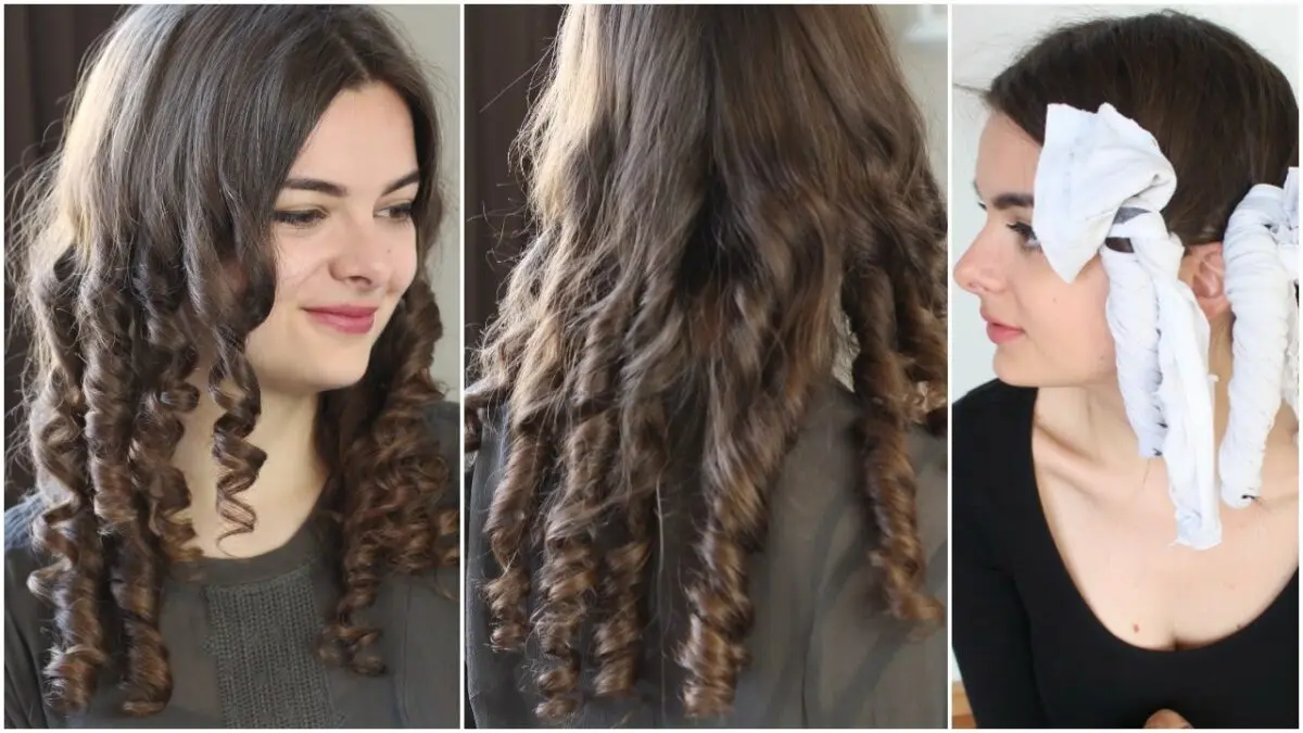 Hair curling on rags. Video