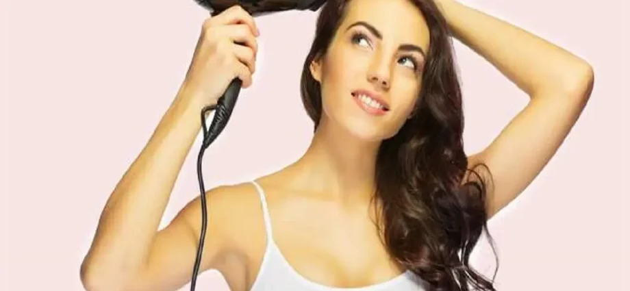 Hair styling with a hairdryer