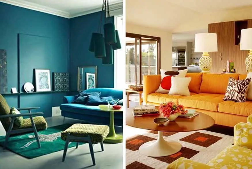 Harmonious color combination in the interior: photo