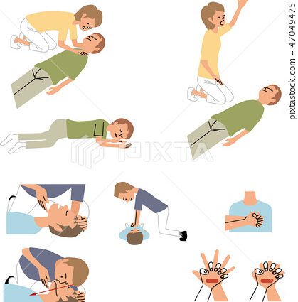 Heart massage and artificial respiration