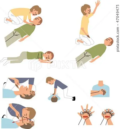 Heart massage and artificial respiration