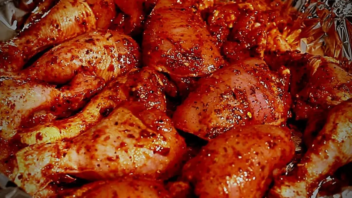 How are chicken legs marinated? Video