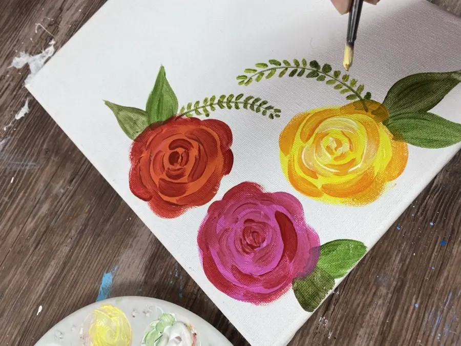 How roses are painted