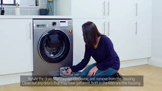 How to clean the drain filter in a washing machine: video