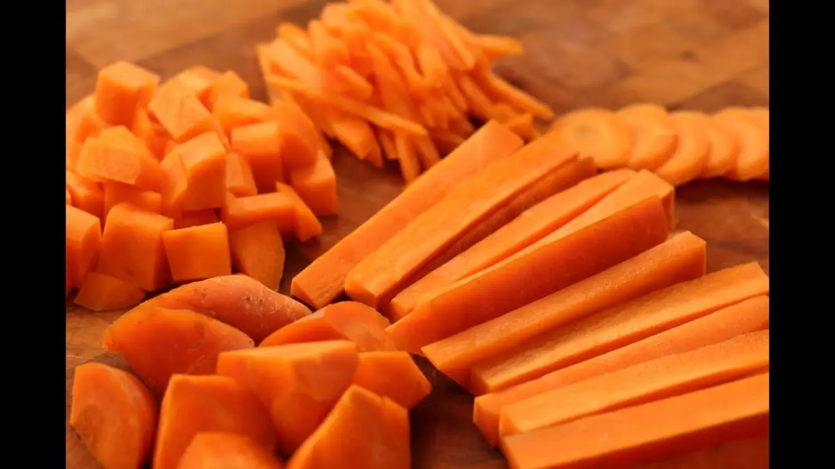 How to cut carrots into strips. Video