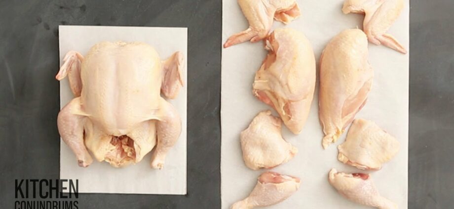 How to cut chicken into portions, video