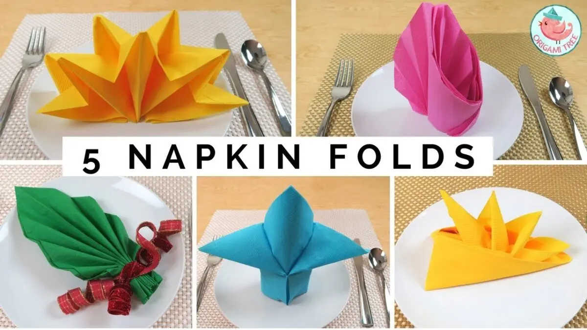 How to fold paper napkins. Video