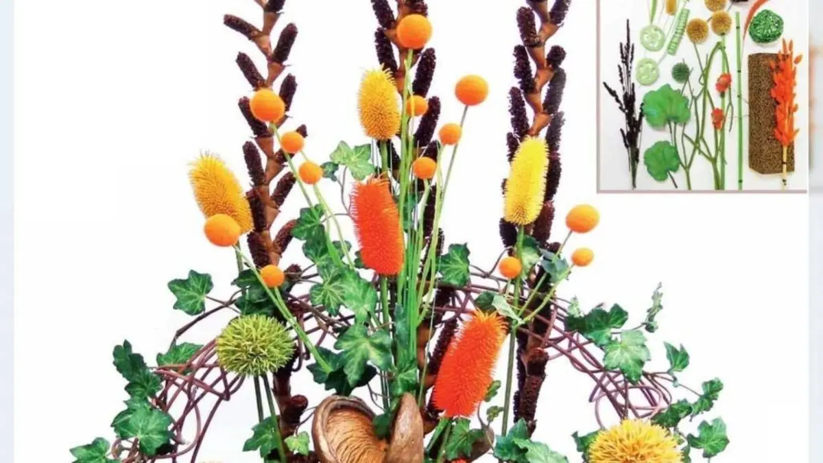 How to make a composition of fresh flowers and dried fruits with your own hands