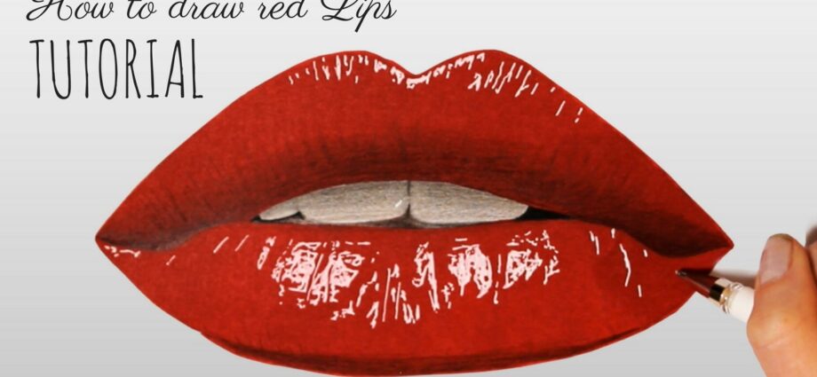 How to paint lips with red lipstick