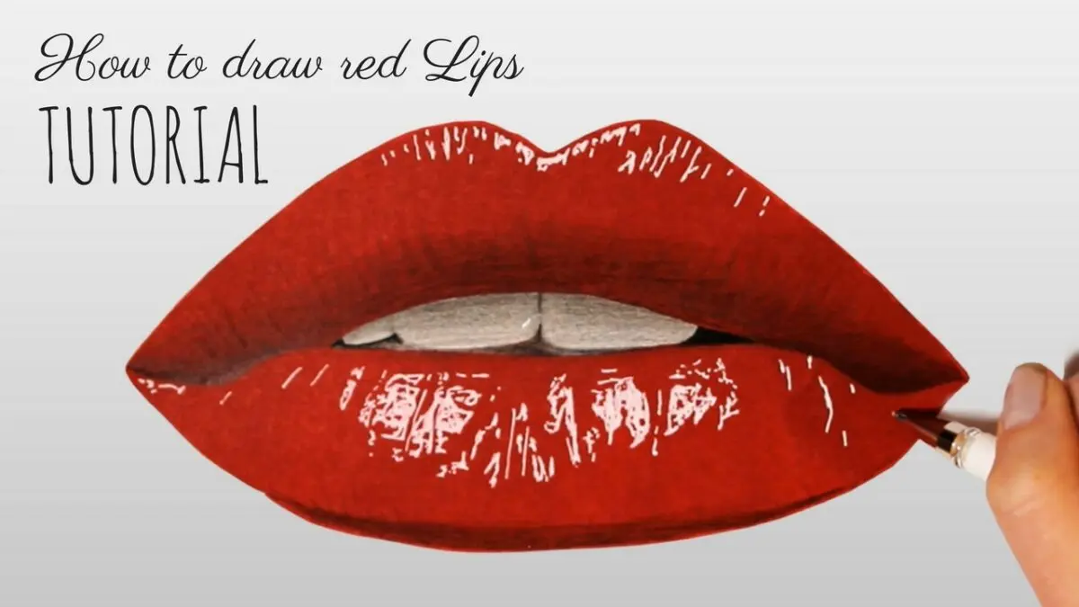 How to paint lips with red lipstick