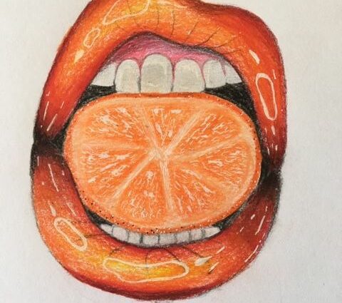 How to paint your lips with orange lipstick