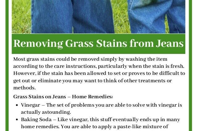 Jak odstranit trávu z džín, jak odstranit trávu