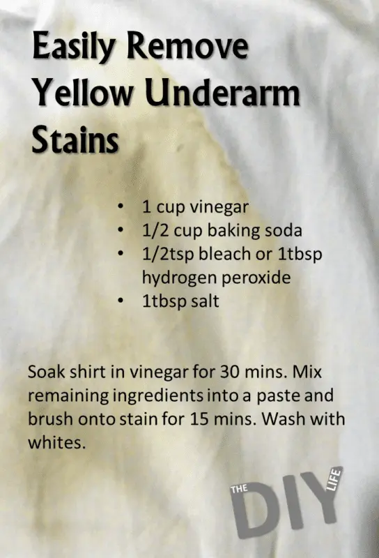 How to remove yellow sweat stains from clothes