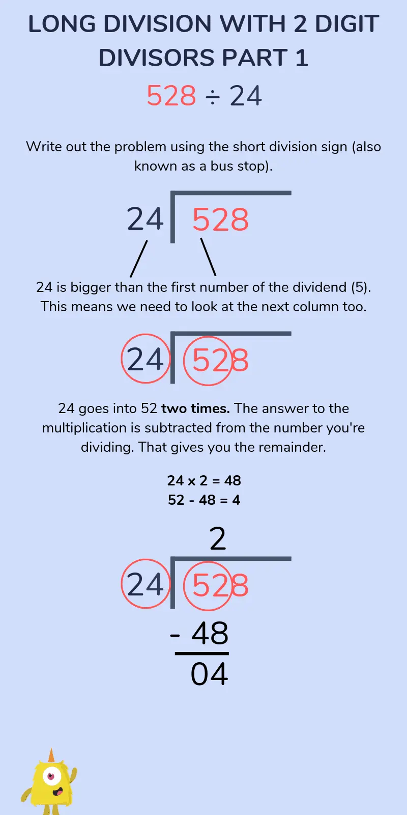 How to teach a child to divide by a column correctly, class numbers