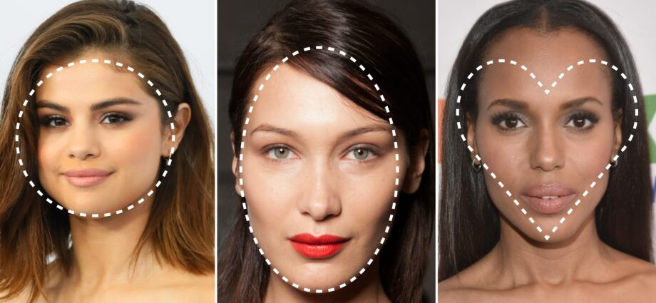 How to visually narrow your face: examples