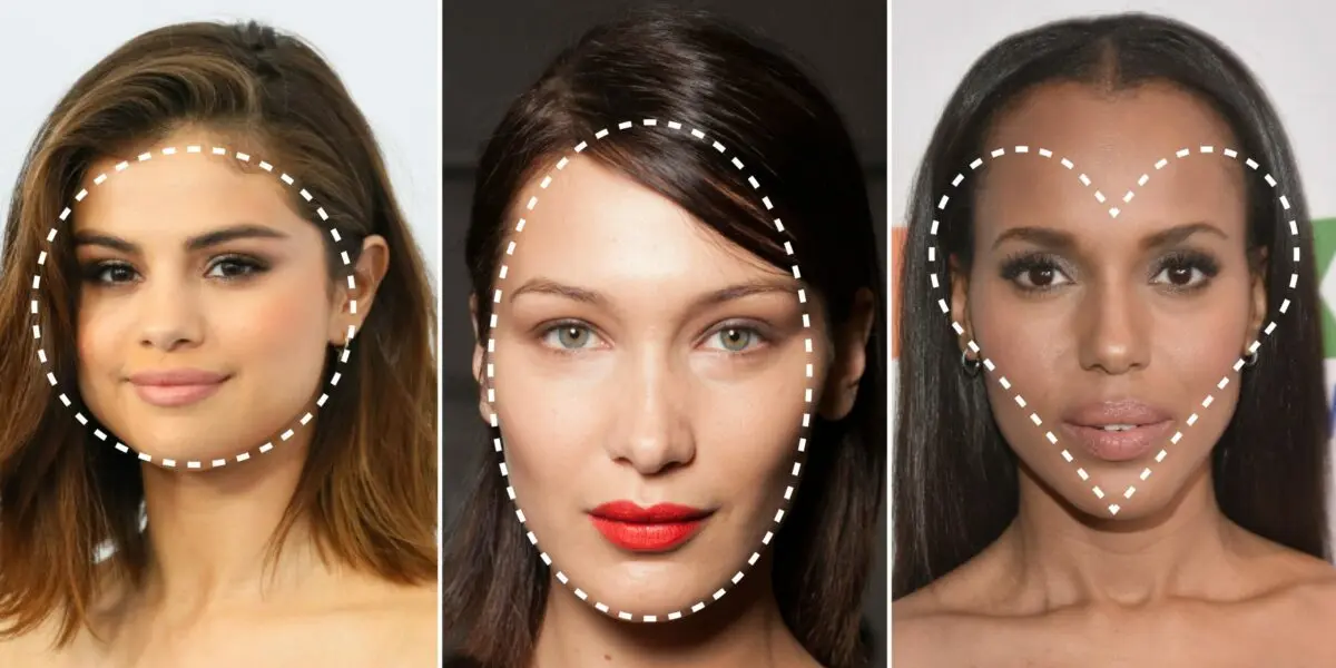 How to visually narrow your face: examples