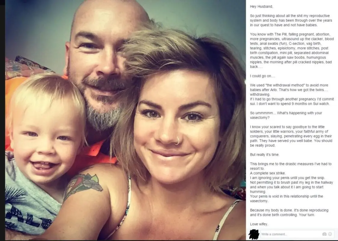 &#8220;I was tired of giving birth and forced my husband to have a vasectomy.&#8221;