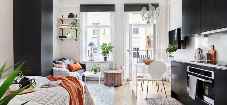 interior design of a studio apartment
