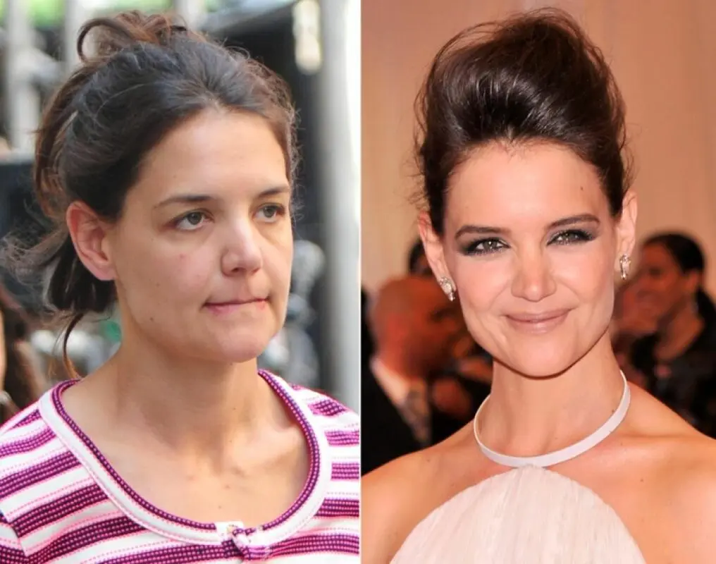 Katie Holmes: face without makeup