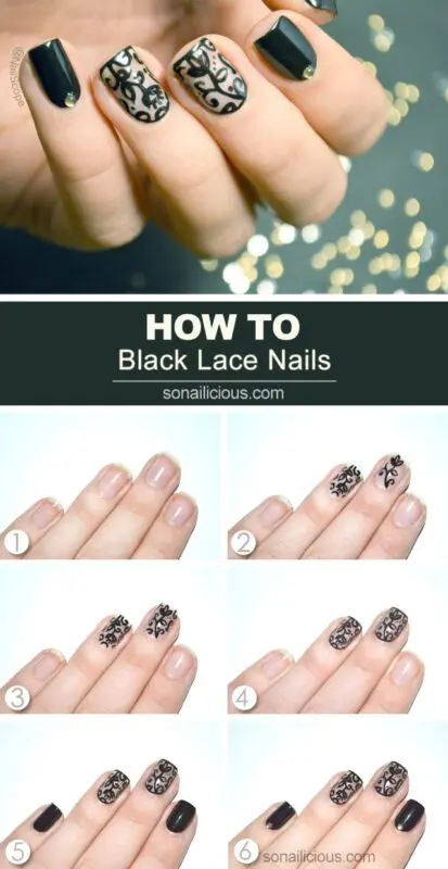 Lace pattern on nails: how to draw? Video