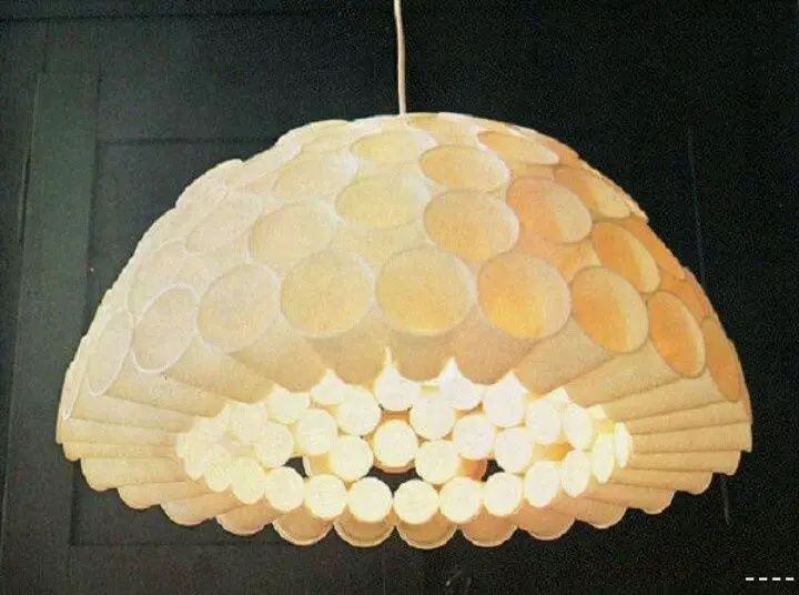 Lamps made of plastic cups