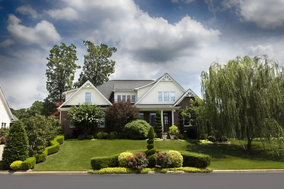 Landscaping of the suburban area photo