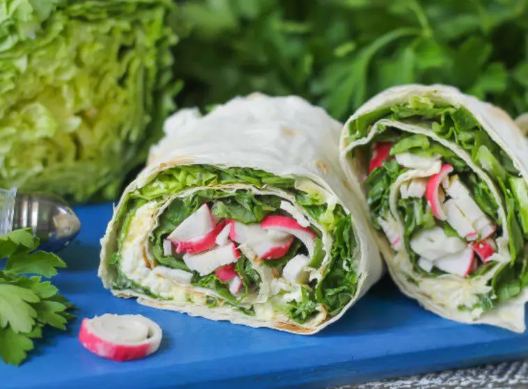 Lavash rolls with crab sticks. Video