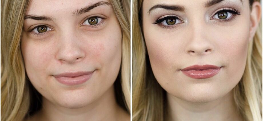 Makeup before and after: photo