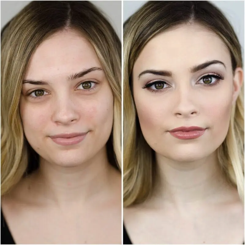 Makeup before and after: photo