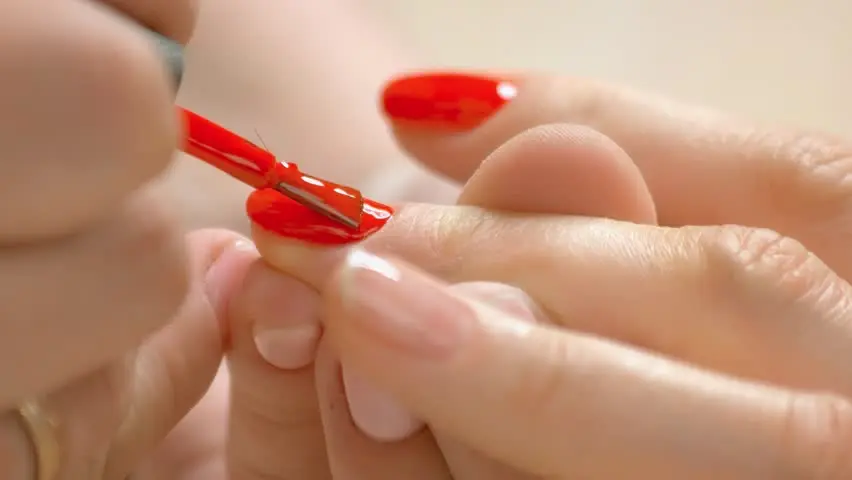 Manicure with varnish, beautiful manicure, video